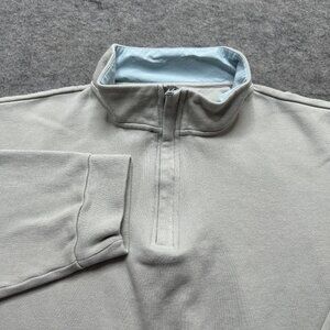 Onward Reserve 1/4 Zip Sweater Men 2XL Beige Pullover Jumper Long Sleeve 24" *